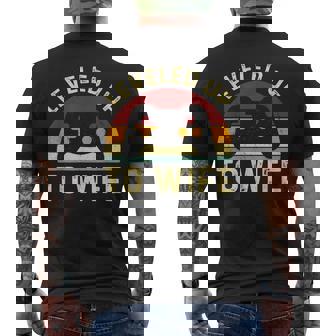 Leveled Up To Wife Newlywed Bride Just Married Couple Men's Back Print T-Shirt - Monsterry