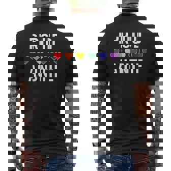 LGBT Ally Proud Auntie LGBTQ Gay Pride Aunt Rainbow Men's Back Print T-Shirt - Monsterry