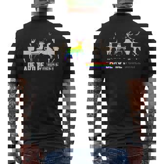 LGBT-Q Pride Gay Dare To Be Yourself Cool Christmas Men's Back Print T-Shirt - Monsterry