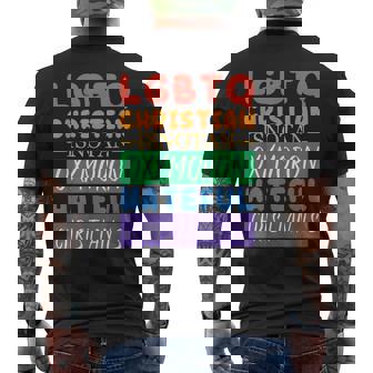 LGBTQ Christian Isnotan Oxymoron Hateful Christian Is LGBT Men's Back Print T-Shirt - Monsterry