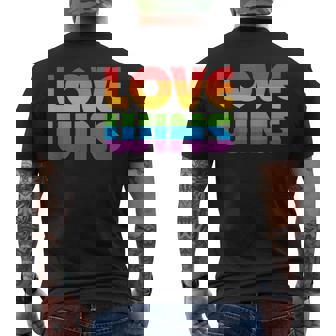 LGBTQ Love Wins Gay Pride LGBT Ally Rainbow Flag Vintage Men's Back Print T-Shirt - Monsterry