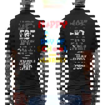 Library Squad Happy First Day Of School Staff Team Teacher Men's Back Print T-Shirt - Monsterry