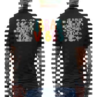 Library Vibes Retro Groovy School Library Crew Men's Back Print T-Shirt - Monsterry