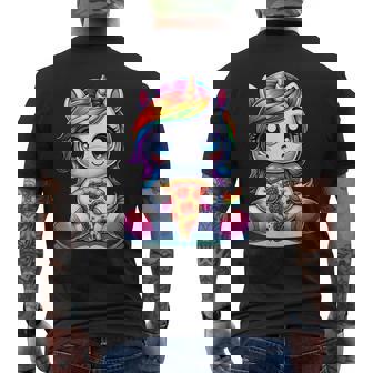 Licorne Mignonne Avec Pizza T-shirt imprimé au dos - Cadeauxyz