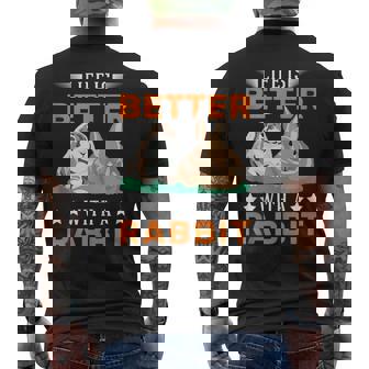 Life Is Better With a Rabbit Hare Rabbit Tank Top Men's Back Print T-Shirt - Monsterry