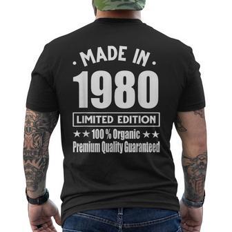 Limited Edition 1980 Birthday 1980 Geboren Jahrgang 1980 T-Shirt mit Rückendruck - Geschenkecke