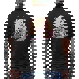 Lindo Ajolote Disfrutando De Fideos Ramen Camiseta Hombre Estampado Espalda - Regaloses