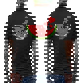 Lindo Diseño De Sandía De Corazones Para Amantes De La Fruta Y La Sandía Camiseta Hombre Estampado Espalda - Regaloses