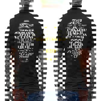 Line Cook Idea Professional Superhero Line Cooks Men's Back Print T-Shirt - Monsterry