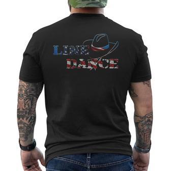 Line Dance Cowboy Hat Usa Flag S T-Shirt mit Rückendruck - Geschenkecke