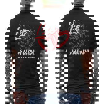 Line Dancing Lover Cowboy Valentines Day Line Dance Men's Back Print T-Shirt - Monsterry