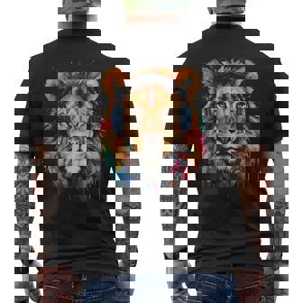 Lion Écouteurs Leo Coloré Drôle Animaux Motif Imprimé T-shirt imprimé au dos - Cadeauxyz