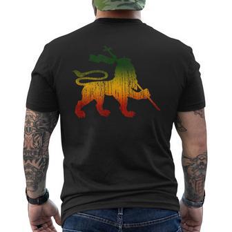 Lion Of Judah Reggae Music Rastafari Rasta T-Shirt mit Rückendruck - Geschenkecke