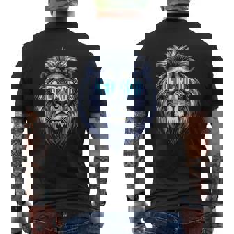 Lion Lovers Wearing Glasses Retro Vintage Style Men's Back Print T-Shirt - Monsterry