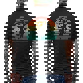 Lion Retro Multi-Colour Sunset Lion Motif S T-Shirt mit Rückendruck - Geschenkecke