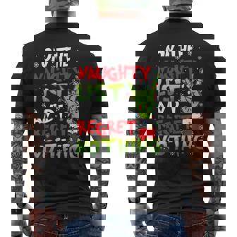 On The List Of Naughty And I Regret Nothing Christmas Men's Back Print T-Shirt - Monsterry