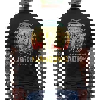 Live Laugh Mahjong Retro Mah Jongg Chinese Game Tiles Men's Back Print T-Shirt - Monsterry