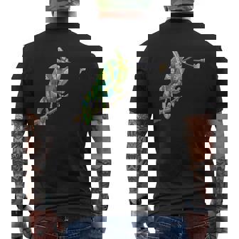 Lizard Meme Eat Watercolor Reptile Eating Lizard Herpetology Men's Back Print T-Shirt - Monsterry