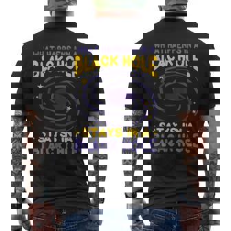 Lo Que Sucede En Un Agujero Negro Permanece En Un Agujero Negro Camiseta Hombre Estampado Espalda - Regaloses
