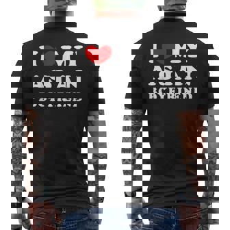 I Love My Asian Boyfriend I Heart My Asian Boyfriend Men's Back Print T-Shirt - Monsterry