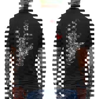 Love ASL Merry Christmas American Sign Language Xmas Santa Men's Back Print T-Shirt - Monsterry