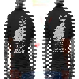 I Love My Blue Eyed Mini Rex Rabbit Men's Back Print T-Shirt - Monsterry