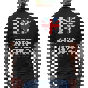 I Love British Boys UK Union Jack Heart Flag Tank Top Men's Back Print T-Shirt - Monsterry