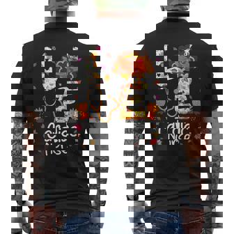 Love Cardiac Nurse Turkey Nursing Thanksgiving Autumn Fall Men's Back Print T-Shirt - Monsterry