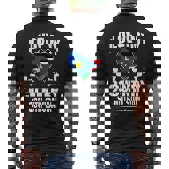 I Love My Country South Sudan With Sudanese Flag In a Heart Men's Back Print T-Shirt - Monsterry