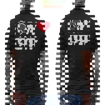 I Love My CPAP Sleep Apnea Mouthpiece T Shirt Men's Back Print T-Shirt - Monsterry