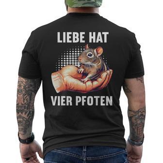 With Love Has Four Paws Degu Degus Owner Deguhalter T-Shirt mit Rückendruck - Geschenkecke