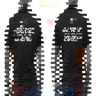 I Love French Kisses I Heart French Kisses Men's Back Print T-Shirt - Monsterry