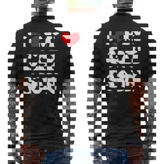 I Love My Gay Son I Heart My Gay Son Men's Back Print T-Shirt - Monsterry