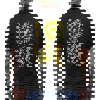 Love Great Dane Sunflower For Dog Lover Men's Back Print T-Shirt - Monsterry