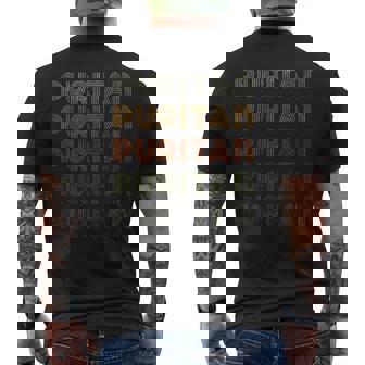 Love Heart Puritan Tee Grunge Vintage Style Puritan Men's Back Print T-Shirt - Monsterry