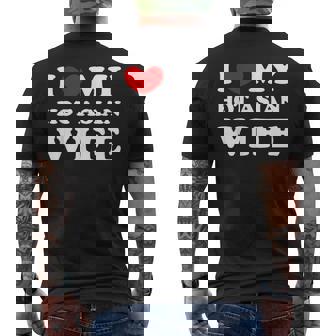 I Love My Hot Asian Wife I Heart My Hot Asian Wife Men's Back Print T-Shirt - Monsterry