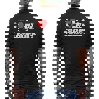 I Love Hot Teachers 80s Vintage Minimalist Heart Men's Back Print T-Shirt - Monsterry
