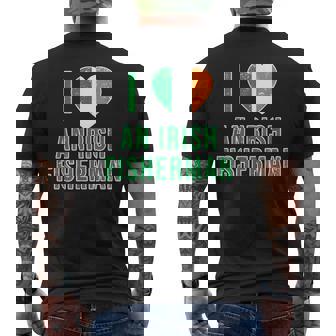 I LOVE AN IRISH FISHERMAN WITH IRELAND FLAG Distressed Men's Back Print T-Shirt - Monsterry