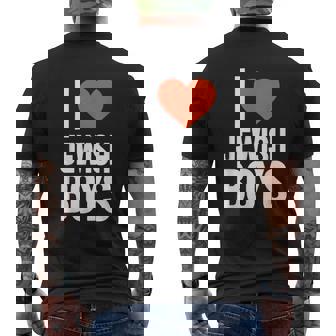 I Love Jewish Boys Jewish Jewish Boys Red Heart Men's Back Print T-Shirt - Monsterry