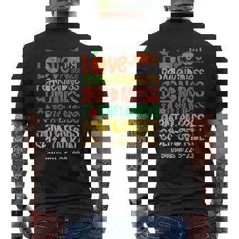 Love Joy Peace Patience Kindness Goodness Christian Bible Men's Back Print T-Shirt - Monsterry