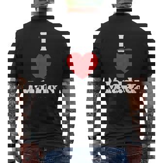 I Love Maddox Heart Groovy Personalized Name Maddox Men's Back Print T-Shirt - Monsterry