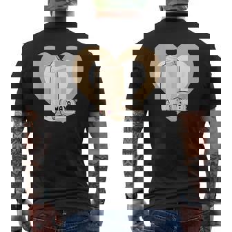 Love Mayonnaise Cute Kawaii Food Mayonnaise Heart Men's Back Print T-Shirt - Monsterry
