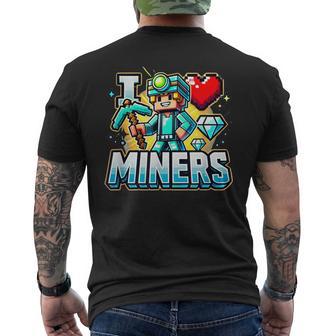 I Love Miners I Heart Miners Lovers For Him & Her Men's T-shirt Back Print - Thegiftio UK