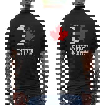 I Love Poutine Canadian Leaf Premium Men's Back Print T-Shirt - Monsterry