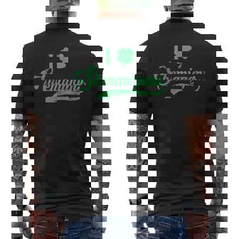 I Love Shenanigans Mixed Clover Shamrock StPatrick's Men's Back Print T-Shirt - Monsterry
