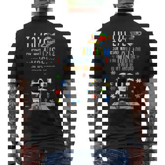 I Love Someone With Autism To The Moon And Back T-Shirt Men's Back Print T-Shirt - Monsterry