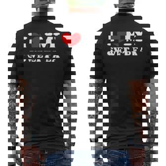 I Love My Sweet Pea I Heart My Sweet Pea Men's Back Print T-Shirt - Monsterry