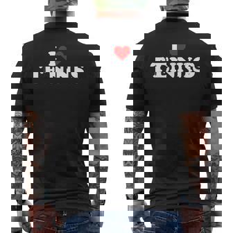 I Love Tennis Herz T-Shirt mit Rückendruck - Geschenkecke