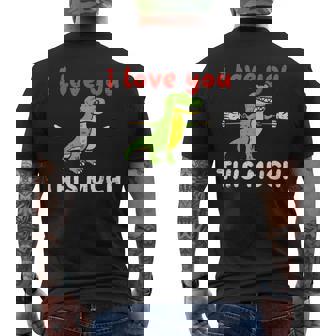 I Love You This Much Trex Lindo Día De Sanalentín Dinosaurio Niños Camiseta Hombre Estampado Espalda - Regaloses