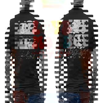Love More Worry Less Smile Face Heart Happy Valentine's Day Men's Back Print T-Shirt - Monsterry